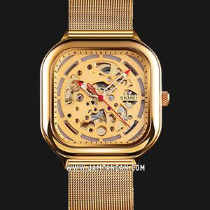 SKMEI 9184GD Automatic Skeleton Dial Gold Mesh Strap [No Box