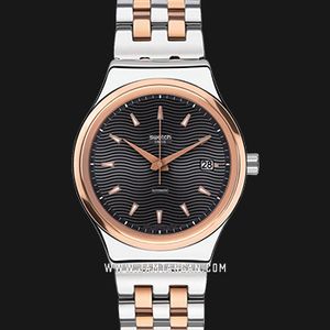 Swatch Irony YIS405G Sistem Tux Black Dial Dual Tone Stainless