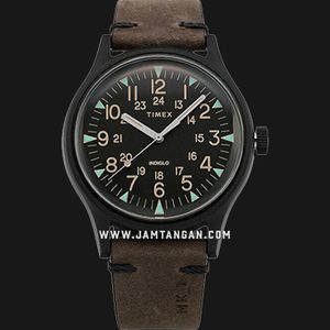 Timex MK1 Steel TW2R96900 Mens Black Dial Dark Brown Leather Strap