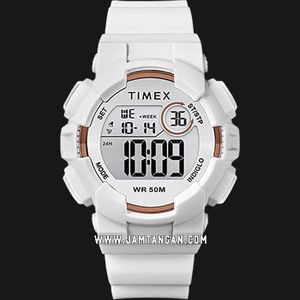 Timex Mako DGTL TW5M31000 Men Digital Dial White Rubber Strap