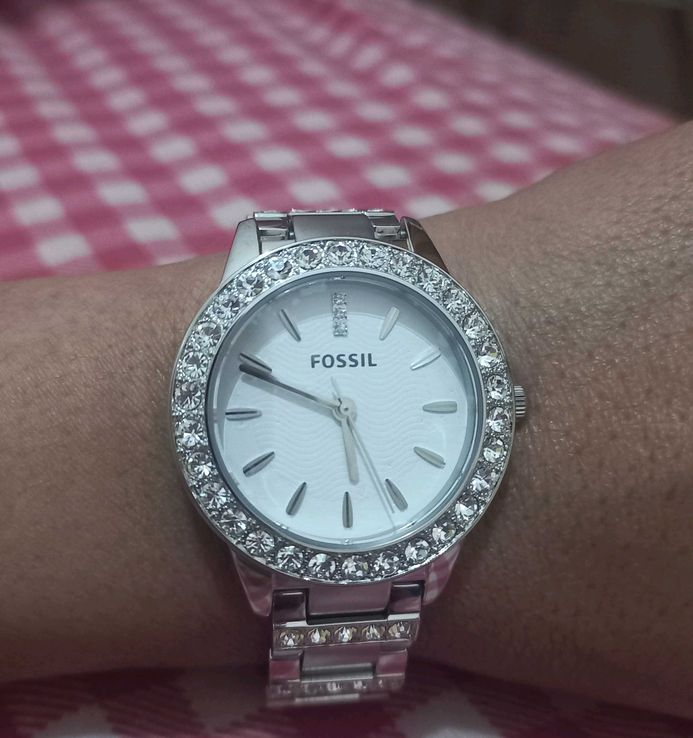 Fossil jesse watch silver on sale