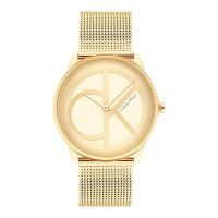 Calvin Klein Iconic 25200034 Gold Dial Gold Mesh Strap | JAMTANGAN.COM