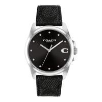 Coach Greyson 14504112 Ladies Black Dial Black Leather Strap