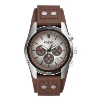 Fossil CH2565 Coachman Chronograph Silver Dial Brown Leather Strap ...