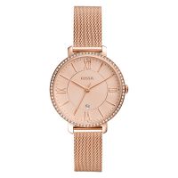 Es4628 Fossil Jacqueline ES4628 Crystal Rose Gold Dial Rose Gold Mesh Strap ...