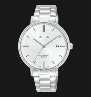 Alba Fashion AG8P03X1 Ladies Silver White Dial Stainless Steel Strap