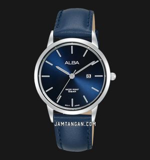 Alba Fashion AH7BV5X1 Ladies Blue Dial Blue Leather Strap
