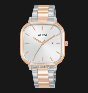 Alba Fashion AH7BZ0X1 Ladies Silver White Dial Dual Tone Stainless Steel Strap