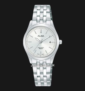 Alba Prestige AH7CF5X1 Ladies Silver White Dial Stainless Steel Strap