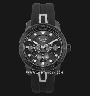 Alexandre Christie Sport AC 2772 BF RIPBA Ladies Black Dial Black Rubber Strap
