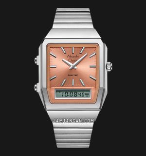 Alexandre Christie Digi AC 2B37 LH BSSOR Ladies Orange Digital Analog Dial Stainless Steel Strap