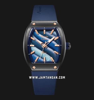 Alexandre Christie Passion AC 5001 LH RBRBABU Ladies Dual Tone Dial Blue Rubber Strap