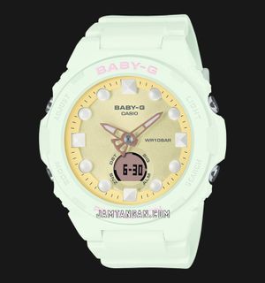 Casio Baby-G BGA-320FH-3ADR Fantasy Holographic Colors Digital Analog Dial Green Pastels Resin Band