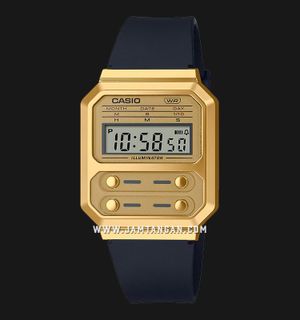 Casio General A100WEFG-9ADF Illuminator Vintage Digital Dial Black Resin Band