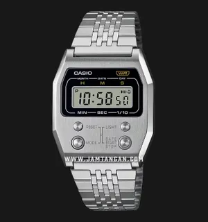 Casio General A1100D-1DF Digital Dial Stainless Steel Band