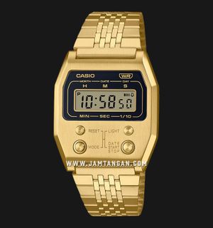 Casio General A1100G-5DF Digital Dial Gold Stainless Steel Band