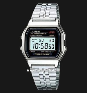 Casio General A159W-N1DF Retro Digital Dial Stainless Steel Band