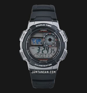 Casio General AE-1000W-1BVDF 10 Year Battery Life Digital Dial Black Resin Band