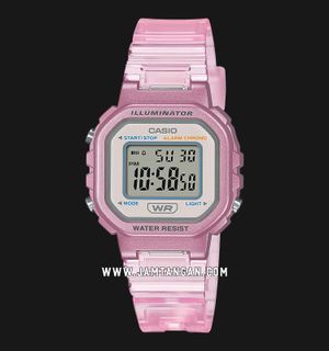 Casio General LA-20WHS-4ADF Digital Dial Pink Transparent Resin Band