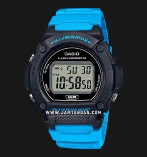 Casio General W-219H-2A2VDF Digital Dial Blue Resin Band