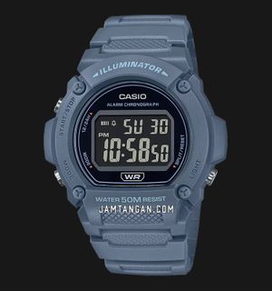 Casio General W-219HC-2BVDF Men Digital Dial Blue Resin Band