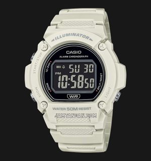 Casio General W-219HC-8BVDF Digital Dial White Resin Band