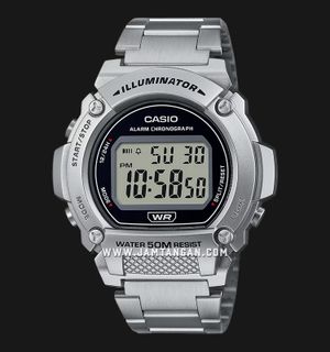 Casio General W-219HD-1AVDF Men Digital Dial Stainless Steel Band