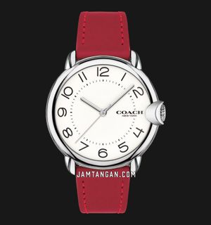 Coach Arden 14503724 Ladies White Dial Red Leather Strap