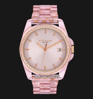 Coach Greyson 14504272 Ladies Pink Dial Pink Acetate Strap