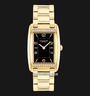 Coach Reese 14504319 Ladies Black Dial Gold Stainless Steel Strap