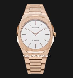 D1 Milano Ultra Thin D1-UTBL02 Eggshell White Dial Rose Gold Stainless Steel Strap