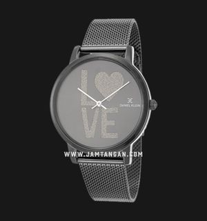 Daniel Klein DK112403-2 Ladies Black Dial Black Mesh Strap