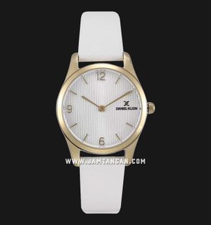 Daniel Klein Fiord DK11945-2 Ladies Silver Dial White Leather Strap