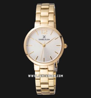 Daniel Klein Fiord DK11961-5 Ladies Silver Dial Gold Stainless Steel Strap