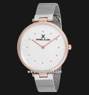 Daniel Klein Premium DK12087-4 Ladies Silver Dial Mesh Strap