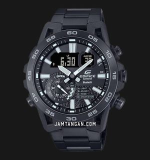 Casio Edifice ECB-40BK-1ADF Sospensione Men Black Dial Black Stainless Steel Band