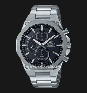 Casio Edifice Slim Line EFS-S570D-1AUDF Chronograph Tough Solar Black Dial Stainless Steel Band