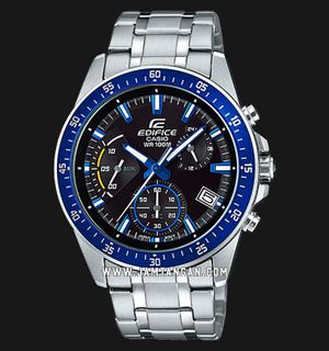 Casio Edifice EFV-540D-1A2VUDF Chronograph Men Black Dial Stainless Steel Band