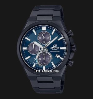 Casio Edifice EQS-950DC-2AVUDF Solar Powered Chronograph Blue Dial Black Stainless Steel Band