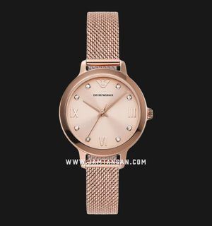 Emporio Armani AR11512 Rose Gold Dial Rose Gold Mesh Strap