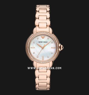 Emporio Armani Fashion AR11523 Mother Of Pearl Dial Rose Gold Stainless Steel Strap