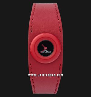 Marc Jacobs The Donut Watch MJ0120184724 Ladies Black Dial Red Leather Strap 