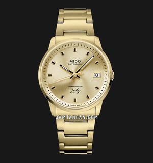 Mido Commander M021.207.33.021.00 Lady Champagne Dial Gold Stainless Steel Strap