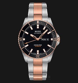 MIDO Ocean Star M026.430.22.051.00 Caliber 80 Automatic Black Dial Dual Tone Stainless Steel Strap