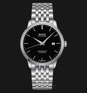 MIDO Baroncelli III M027.408.11.051.00 Chronometer Cal. 80 Automatic Black Dial St. Steel Strap