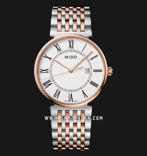 Mido M033.410.22.013.00 Dorada Men White Dial Dual Tone Stainless Steel Strap