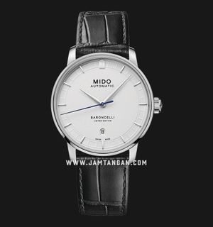 MIDO Baroncelli M037.407.16.261.00 20th Anniversary Ivory Dial Black Leather Strap LIMITED EDITION