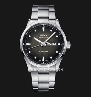 MIDO Multifort M M038.430.11.051.00 Black Gradient Dial Stainless Steel Strap