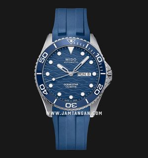 MIDO Ocean Star M042.430.17.041.00 Men 200C Blue Dial Blue Rubber Strap