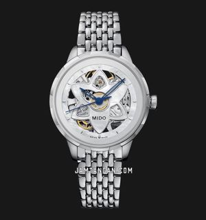 Mido Rainflower M043.236.11.101.00 Blossom Skeleton White Mother Of Pear Dial Stainless Steel Strap
